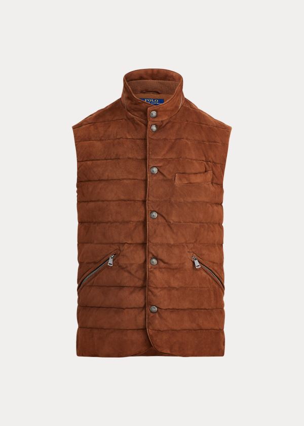 Polo Ralph Lauren Quilted Suede Veste Herre Danmark (ZPUTI4860)